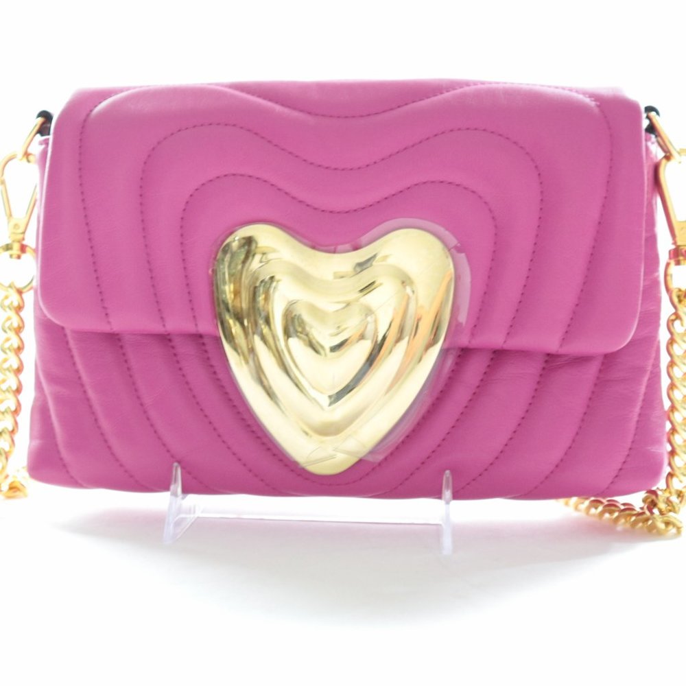 Escada Small Leather Heart Bag Berry